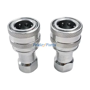 2 Pieces Hydraulic Quick Connect Coupler AM105466 for John Deere Engine 4045 Tractor 655 856 1070 2320 3320 3520 4005 4110 4300 Loader 410 420 460