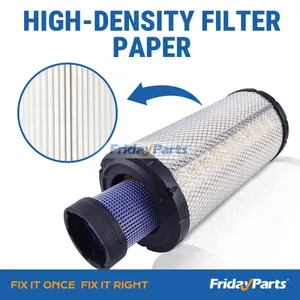 Air Filters Set 222421A1 222422A1 AT171853 AT171854 for CASE New Holland Kubota Caterpillar CAT John Deere Komatsu Ford - Replaces Donaldson P829333 P828889 — 4