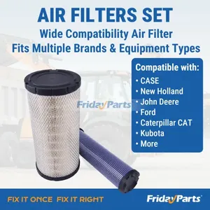 Air Filters Set 222421A1 222422A1 AT171853 AT171854 for CASE New Holland Kubota Caterpillar CAT John Deere Komatsu Ford - Replaces Donaldson P829333 P828889 — 7