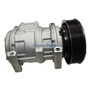 10PA17C 24V A/C Compressor AT172975 for John Deere Engine 4045 6068 6081 6090 Harvester 1070D 1170E 1270G 1470G 753G 759G — 6