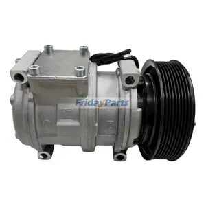 10PA17C 24V A/C Compressor AT172975 for John Deere Engine 4045 6068 6081 6090 Harvester 1070D 1170E 1270G 1470G 753G 759G — 3