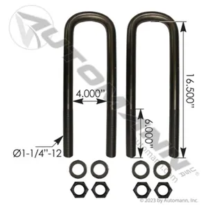 Automann AUBK8394-164S U Bolt Kit 1-1/4in X 4in X 16-1/2in