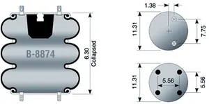 Dayton Parts B-8874 Air Spring - Rolling Lobe