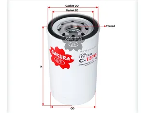 Sakura Spin-on Oil Filter C-1316 Cross Ref: 15209-Z5001 — 2