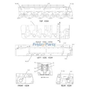 Bare Cylinder Head 205-1271 for Caterpillar CAT Engine 3126 C7 Excavator 322C 325C Loader 953C 963C Tractor D5N D6N — 5