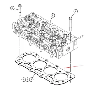 Cylinder Head Gasket 3227487 for Caterpillar CAT Engine 3024C C1.1 Skid Steer Loader 216B 226B 226D 232B 239D 242B 247B 249D 249D3 257B — 2