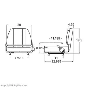 CAT LIFT TRUCKS – SEAT, DLX TILT/FOLD W/SEATBELT A000014004 — 2