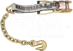 Dayton Parts DC23413227 Ratchet Strap With Chain Anchors - 2 In. X 27 Ft. — 3