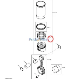 6 Pieces Piston Ring Set DZ119616 DZ10083 for John Deere Engine 6068 6090 Tractor 7R290 8225R 8320RT 8R280 8RT340 Excavator 350DLC 380GLC E360LC — 2