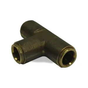 Elite Truck Parts Union Tee, Psh-Lk, Brs, 1/4 Tube | ETP-PL1364-4