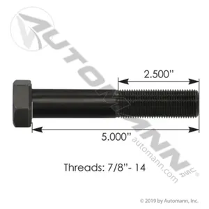 Automann F780500GR8 Insulator Bolt 7/8in-14 X 5in GR8 Mack