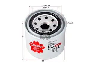 Sakura Spin-On Fuel Filter FC-1206 Cross Ref: 15221-43080 — 2