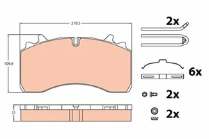 SAF BRAKE PAD AXLE SET (TRW)