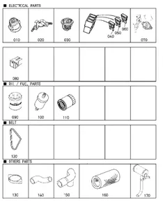 '- Kubota GR2100 - Frequently Used Parts Selection
