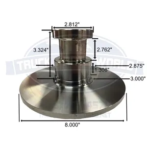 Automann Weld-On 2" Kingpin for Fifth 5th Wheel Trailer with 3/8" Bolster Plate