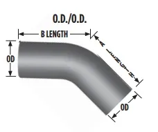 4" 45 Exhaust Elbow OD/OD L445-0909SA 562.U4445S9A