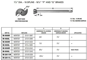 Camshaft E-2701A 1-1/2-10 X 10.56" LH M-2611-L