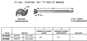 Camshaft E-4705A 1-1/2-10 X 6.375" LH M-988-L