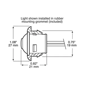 LED Marker/ Clearance, PC-Rated, Round, w/ two .180 Bullets, 0.75″, amber… — 2