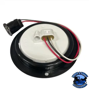 M418R 4" Red LED Stop/Turn/Tail, Round, 36 Diodes, w/ Flange, Bulk Pack (with pl3 plug) — 2