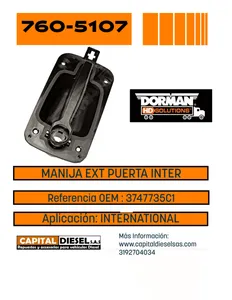 MANIJA EXTERNA NEGRA PUERTA LH INTER 7600 DORMAN