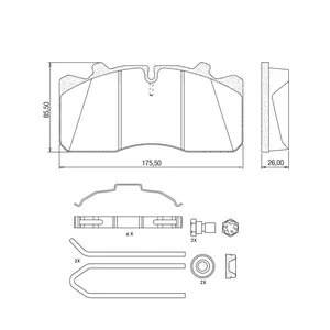 Haldex MPBD1518XT Midland Disc Brake Pad Repair Kit