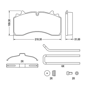 Haldex MPBDH1777XT Midland Disc Brake Pad Repair Kit
