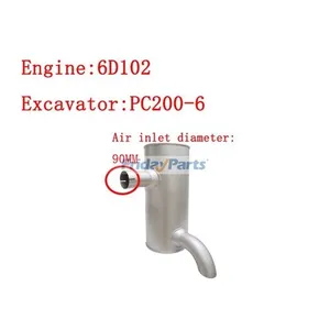 Muffler 6209-11-5231 6735-11-5541 for Komatsu Engine 6D95 6D102 Excavator PC200-6 PC210-6 PC220-6 PC220LC-6 — 3