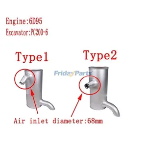 Muffler 6209-11-5231 6735-11-5541 for Komatsu Engine 6D95 6D102 Excavator PC200-6 PC210-6 PC220-6 PC220LC-6 — 2
