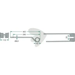 Spring pins rotor turner left - PZ-272