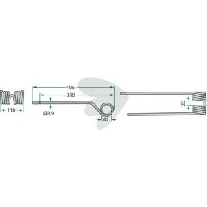 Spring pins rotor tedder right - PZ-272