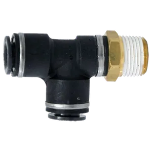 PTC Male Run Tee 1/4 Tube X 3/8 NPT QL1371-4C KV2Y07-36S