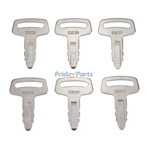 6 Pcs Ignition Keys RC101-53630 for Kubota K008 K008-3 KH101 KH151 KH170 Excavator