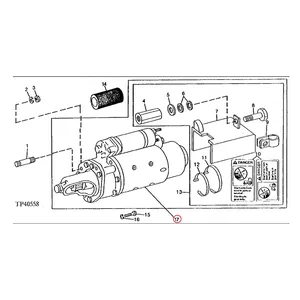 Starter Motor RE50095 for John Deere Tractor 1020 1520 2020 2030 2520 2630 7210 — 5