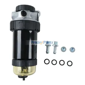 Fuel Filter Water Separator Assembly RE517382 for John Deere Engine 4045 6090 6068 6081 Loader 310L 310SJ 315SJ 325J 410J 410L 710J — 4