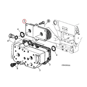 Oil Cooler RE560756 RE59812 for John Deere Engine 3029 4045 6068 Loader 260 270 280 310E 310G 310SE 310SG — 5