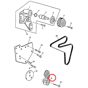Belt Tensioner RE58852 for John Deere Engine 6081 36125 Tractor 5210 5310 5410 5510 5420 5520 5425 9100 9120 9200 9220 9320 9620 — 6