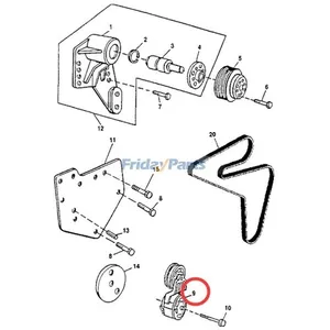 Belt Tensioner RE58852 for John Deere Engine 6081 36125 Tractor 5210 5310 5410 5510 5420 5520 5425 9100 9120 9200 9220 9320 9620 — 8