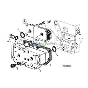 Oil Cooler RE560756 RE59812 for John Deere Engine 3029 4045 6068 Loader 260 270 280 310E 310G 310SE 310SG — 5