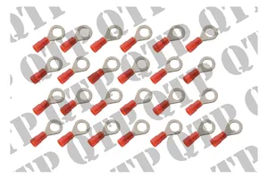 Insulated Ring Terminal for General Purpose Agricultural Electrical Connections - 6.4mm Red