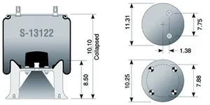 Dayton Parts S-13122 Air Spring - Rolling Lobe