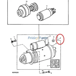 10T Starter Motor RE507670 SE501851 for John Deere Engine 3029 4045 6059 6068 Loader 260 270 280 Tractor 6403 — 8