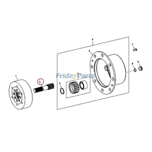 Sun Gear Shaft T292966 for John Deere Engine 4045HT054 4045HL287 4045DT060 Loader 310J 310K 310L — 5