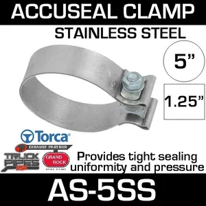 5" Dull Stainless Steel AccuSeal Exhaust Clamp AS-5SS