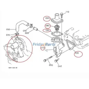 Water Pump 19883-73030 & Thermostat 15531-73010 & Cover 15841-73260… — 5