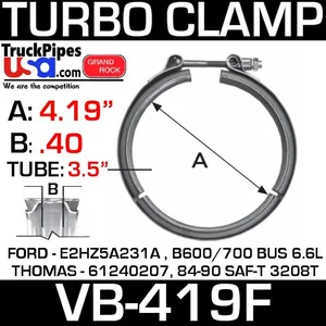 VT10419 VB-419F Ford V-Band Turbo Clamp Breeze