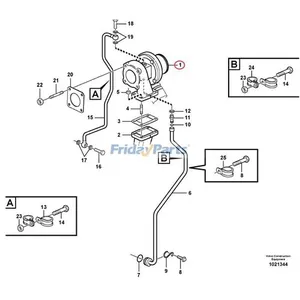Turbo S100 Turbocharger VOE20460945 for Volvo Penta Engine TD420VE TAD420VE TAD620VE Excavator EC135B EC140B — 6