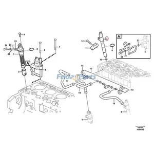 6 Pieces Fuel Injector VOE20798114 for Volvo Engine D5E D6D D7D D7E TAD750VE Excavator EC200D EC210D EC240C EC250D EC290C EC300D — 7