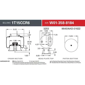 Firestone W01-358-8184 Reversible Sleeve Air Spring – Neway RL228 / KL230 — 2