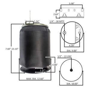 World American WA01-9373C Rolling Lobe Air Spring – Hendrickson HAS Series Drive Axle — 2